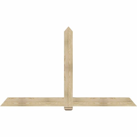 Ekena Millwork Eugene Rough Sawn Timber Gable Bracket, Douglas Fir, 96"W x 56"H x 4"D x 6"F, 14/12 Pitch GBW096X56X0406EUG00RDF